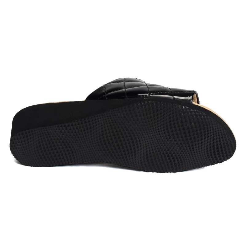 YARUS Verni Noir, Mules Heller