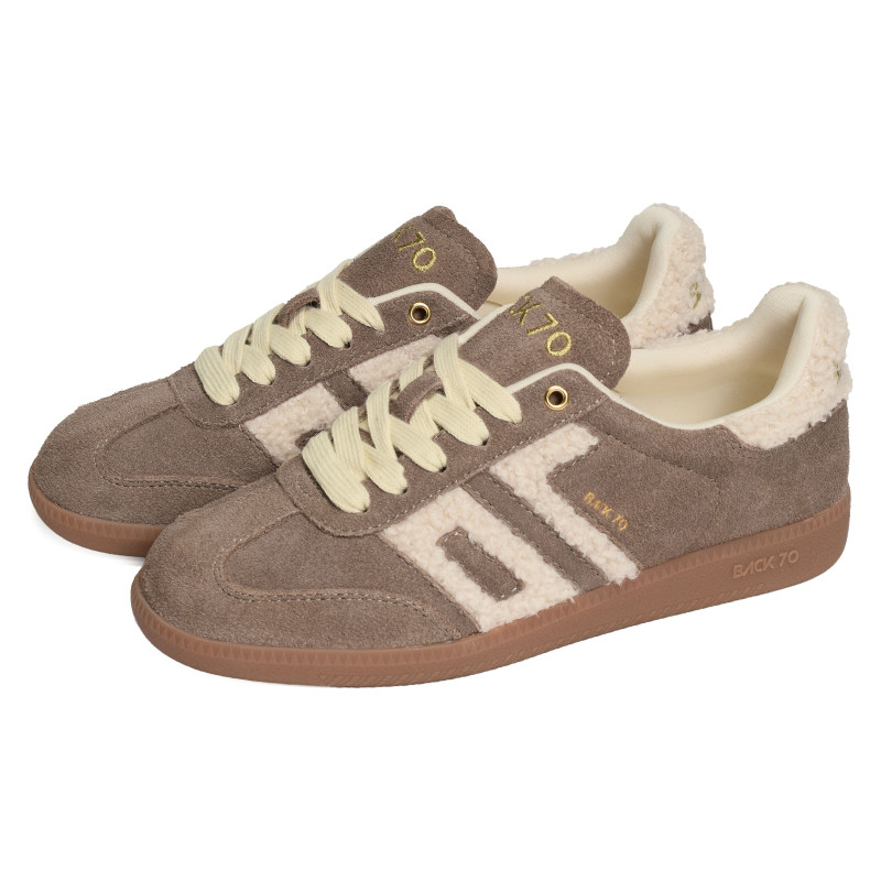 CLOUD FUR Taupe, Sneakers basses Back 70