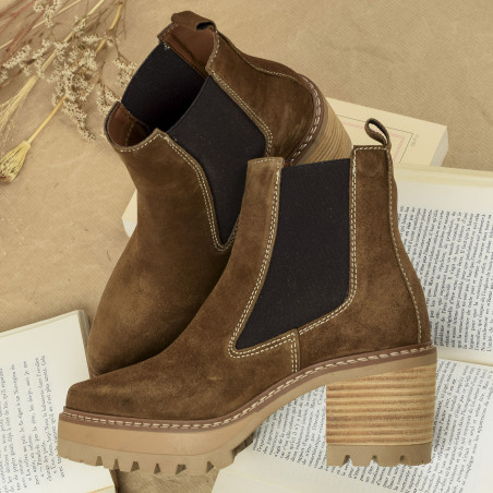 NEW AMELIE 2436 Marron, Chelsea boots Alpe