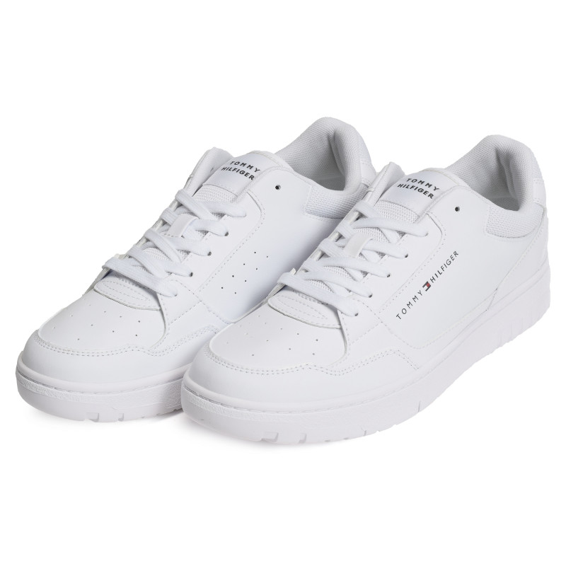 TH BASKET CORE LEATHER ESS 5040 Blanc, Sneakers basses Tommy Hilfiger