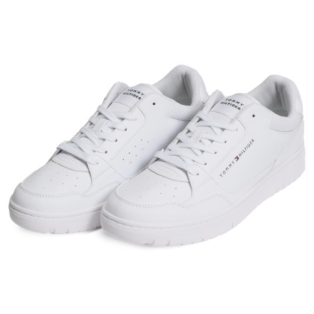 TH BASKET CORE LEATHER ESS 5040 Blanc, Sneakers basses Tommy Hilfiger