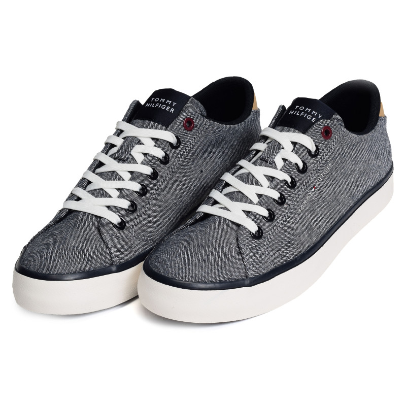 TH HI VULC LOW CHAMBRAY 4945 Marine, Chaussures basses Tommy Hilfiger