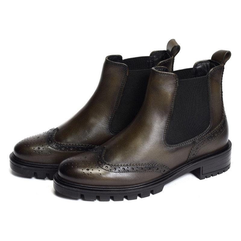 TULSA Kaki, Chelsea boots Ara