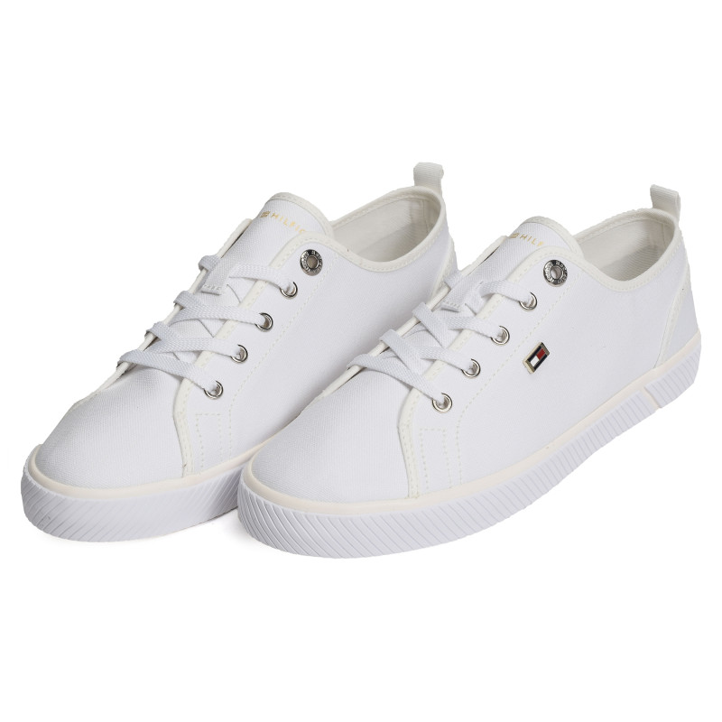 VULC CANVAS SNEAKER 8063 Blanc, Chaussures basses Tommy Hilfiger