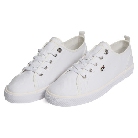 VULC CANVAS SNEAKER 8063 Blanc, Chaussures basses Tommy Hilfiger