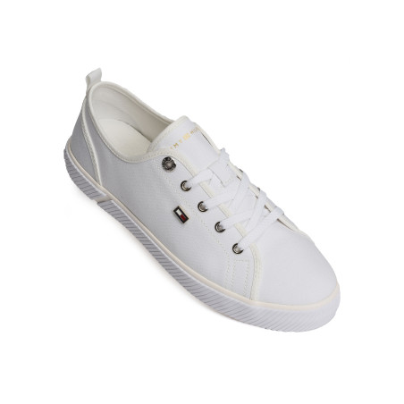 VULC CANVAS SNEAKER 8063 Blanc, Chaussures basses Tommy Hilfiger