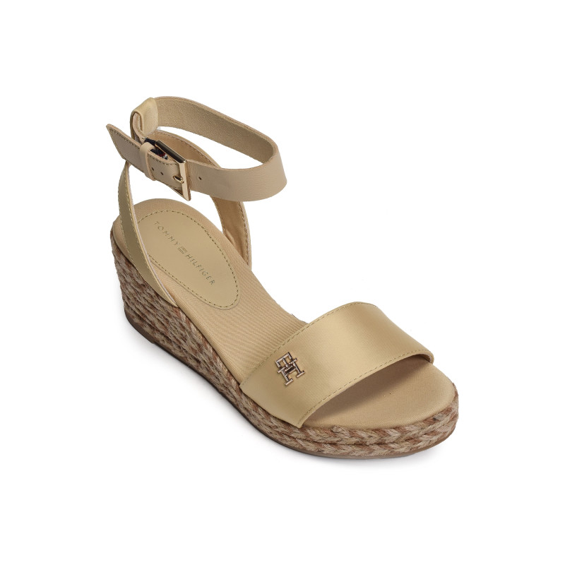 COLORFUL WEDGE SATIN SANDAL 7913 Beige, Sandales compensées Tommy Hilfiger