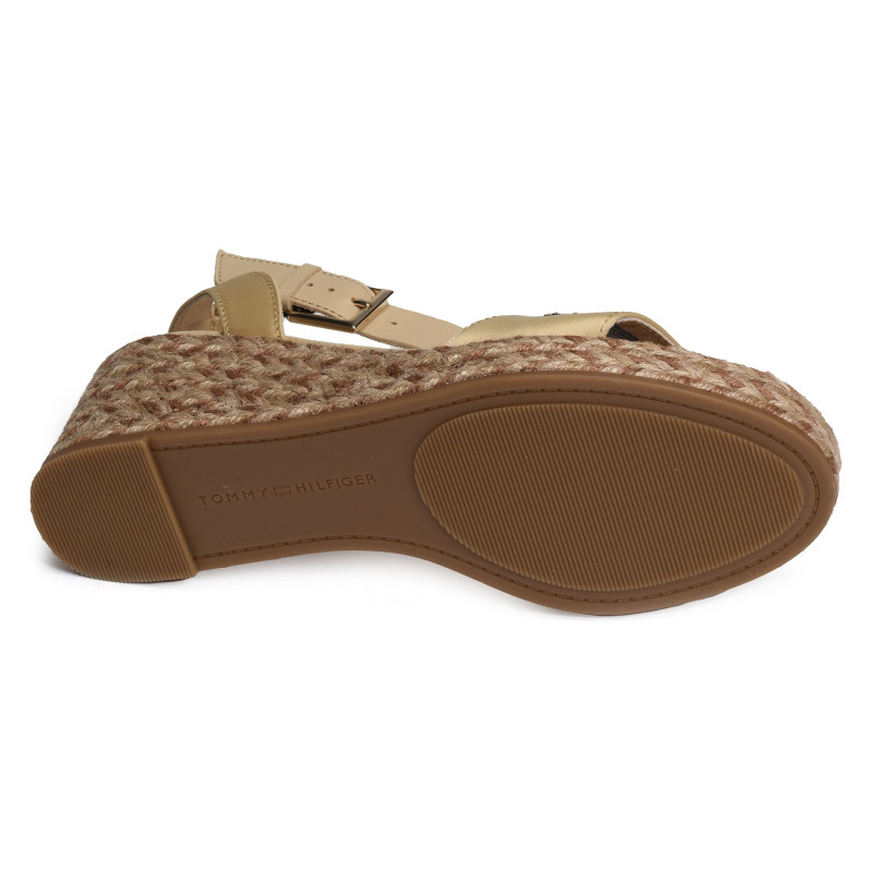 COLORFUL WEDGE SATIN SANDAL 7913 Beige, Sandales compensées Tommy Hilfiger