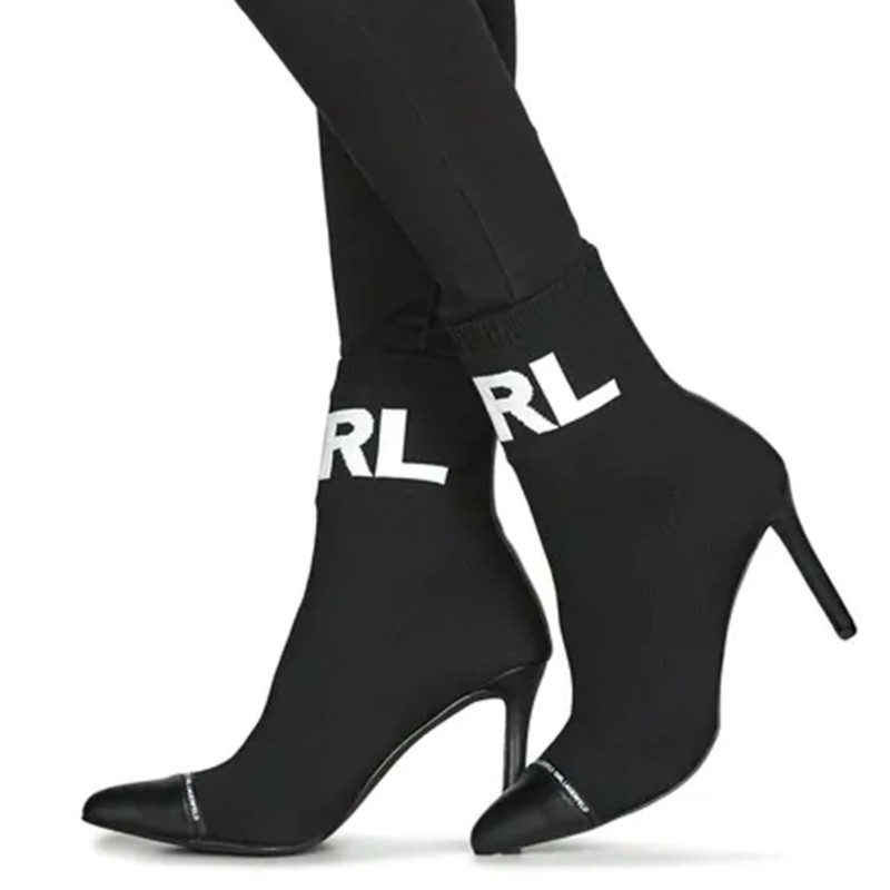 PANDARA HI KNIT Noir, Bottines Karl Lagerfeld