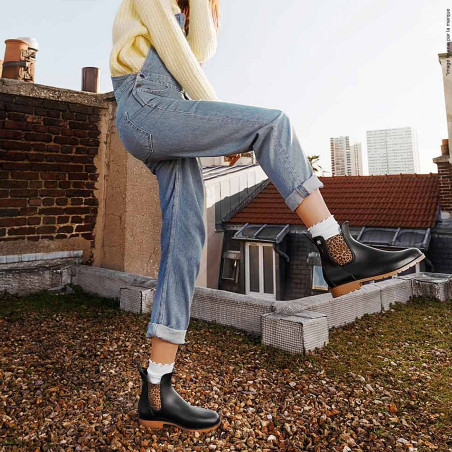 JUMPARDI Noir Léopard, Bottines Méduse