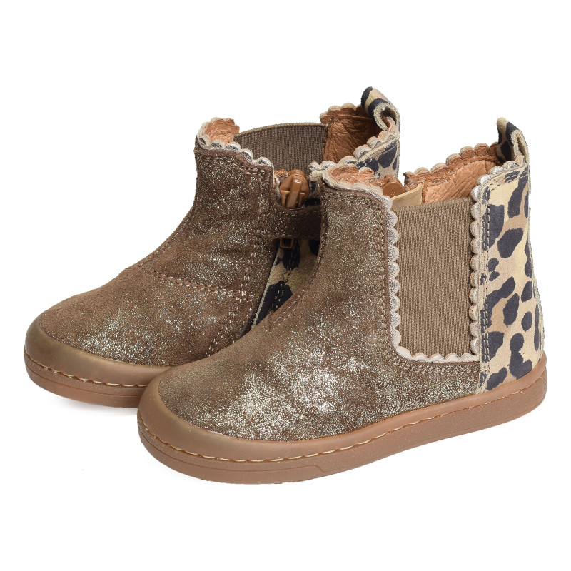 ALISIA Taupe Or, Chelsea boots Babybotte