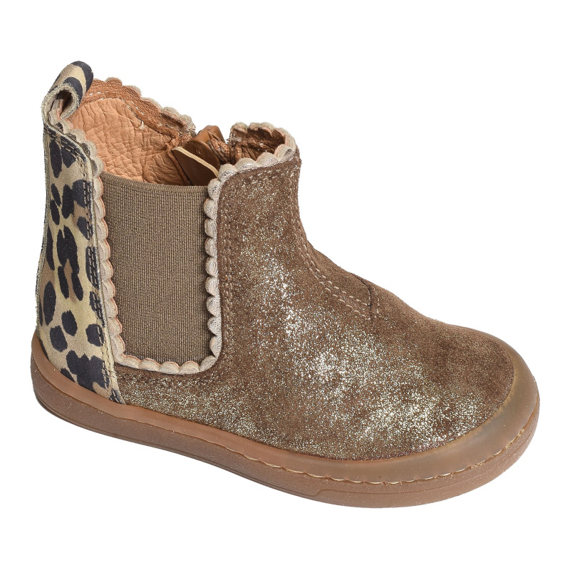 ALISIA Taupe Or, Chelsea boots Babybotte