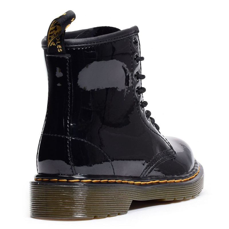 1460 TOD JUNIOR Verni Noir, Boots Dr Martens