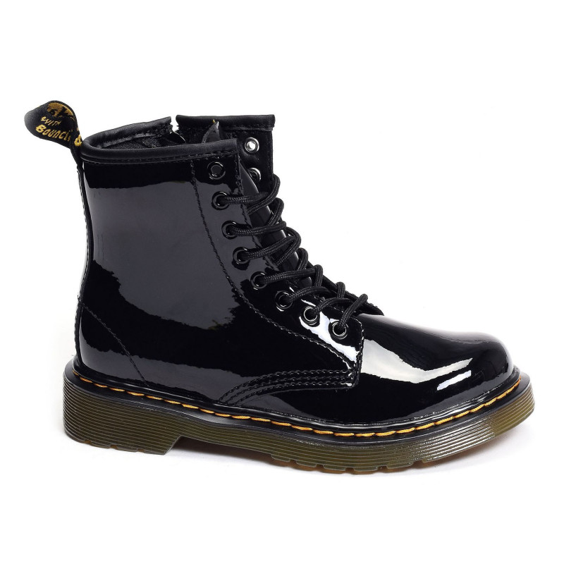 1460 TOD JUNIOR Verni Noir, Boots Dr Martens