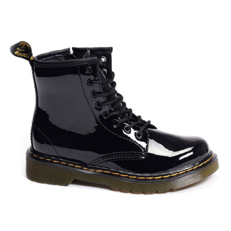 1460 TOD JUNIOR Verni Noir, Boots Dr Martens