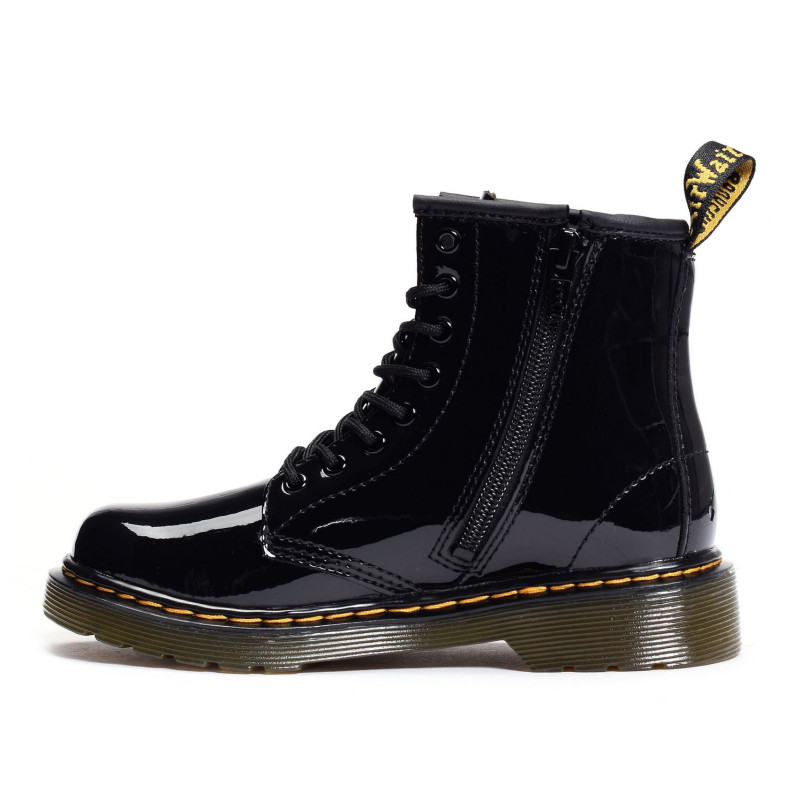 1460 TOD JUNIOR Verni Noir, Boots Dr Martens