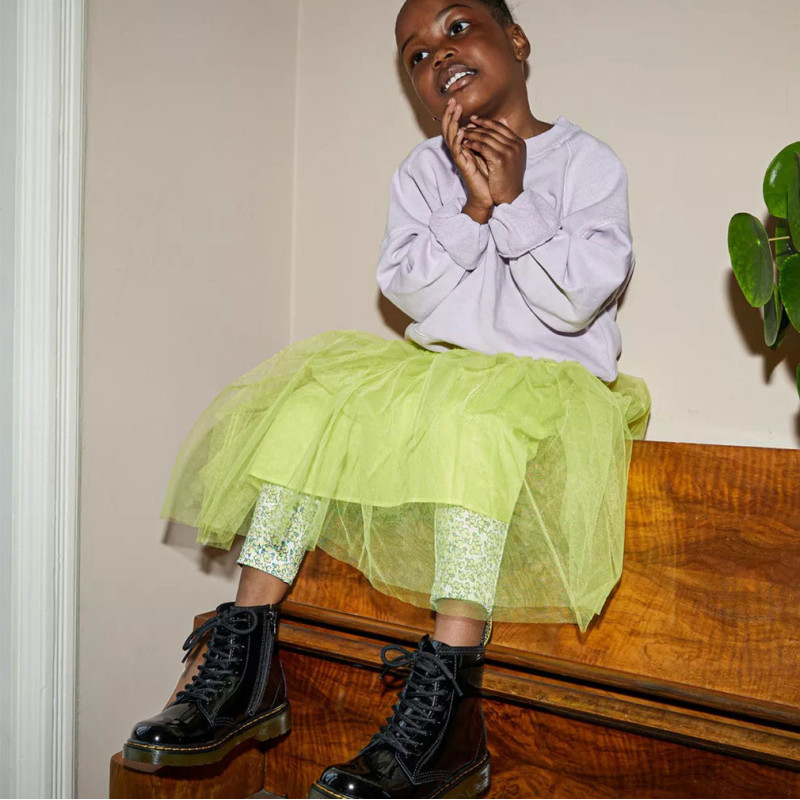 1460 TOD JUNIOR Verni Noir, Boots Dr Martens