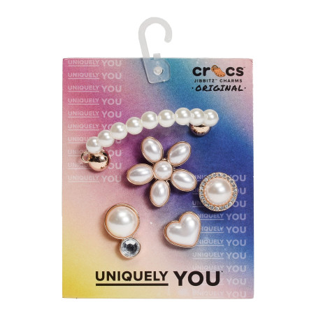 DAINTY PEARL JEWELRY Blanc, Bijoux de chaussures Crocs