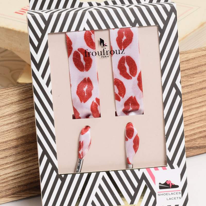 LACETS SATIN Rouge Blanc, Lacets Froufrouz LACETS SATIN Rouge Blanc, Lacets Froufrouz