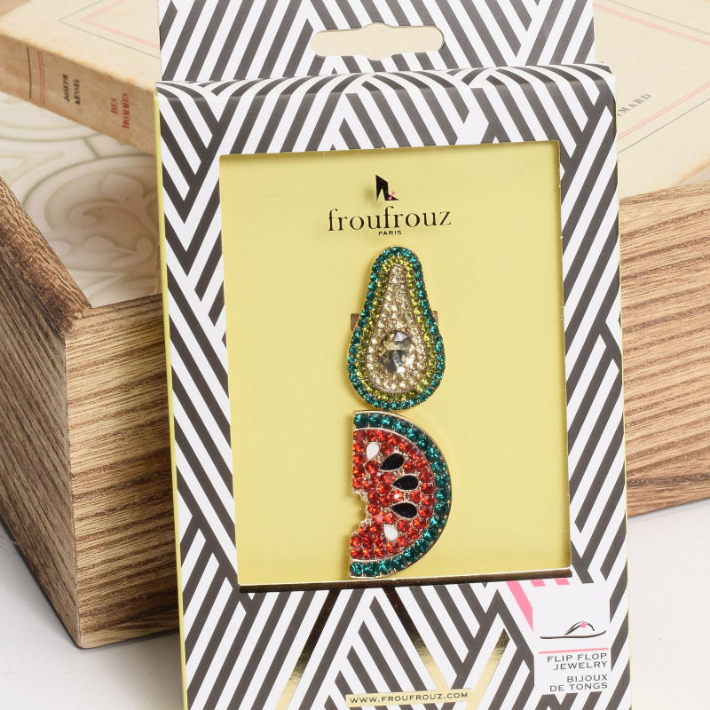 BIJOU AVOCAT PASTEQUE Multicolore, Bijoux de chaussures Froufrouz