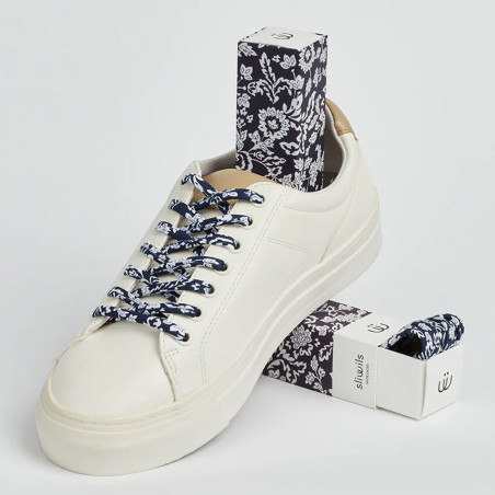 LACETS LIBERTY Marine Blanc, Lacets Sliwils