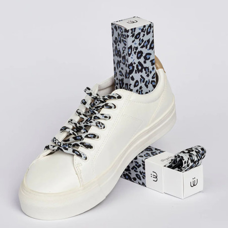 LACETS SAVAGE Blanc Léopard, Lacets Sliwils