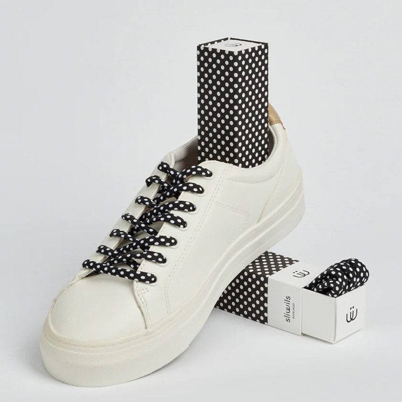 LACETS JAZZ Noir Blanc, Lacets Sliwils