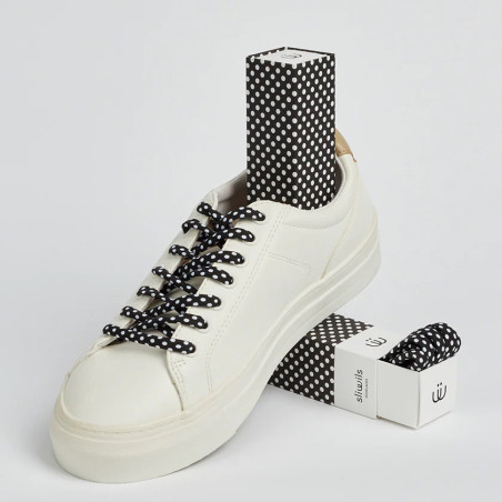 LACETS JAZZ Noir Blanc, Lacets Sliwils