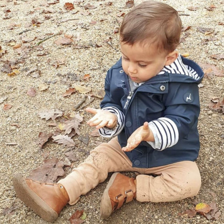 COCOON VELCRO BOY CLASSIC Cognac, Chaussures à Scratch Naturino