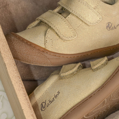 COCOON GIRL VELCRO VELOURS Or, Chaussures à Scratch Naturino