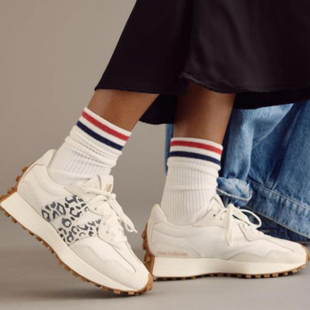 WS327 Blanc Léopard, Baskets running New Balance