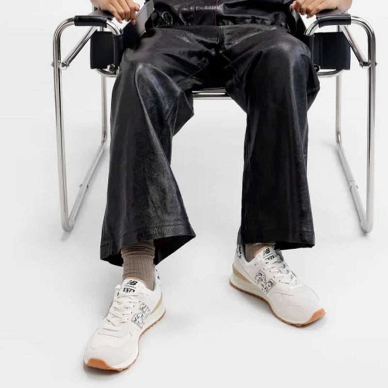 WL574 Blanc Léopard, Sneakers basses New Balance