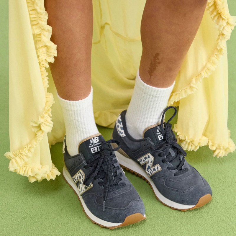 WL574 Noir Léopard, Sneakers basses New Balance