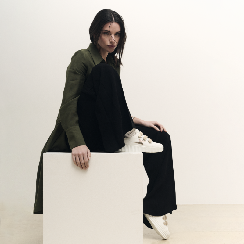 MARILOU Blanc Or, Sneakers basses Vanessa Wu