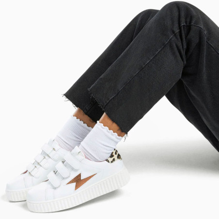 SANSA Blanc Léopard, Sneakers basses Vanessa Wu