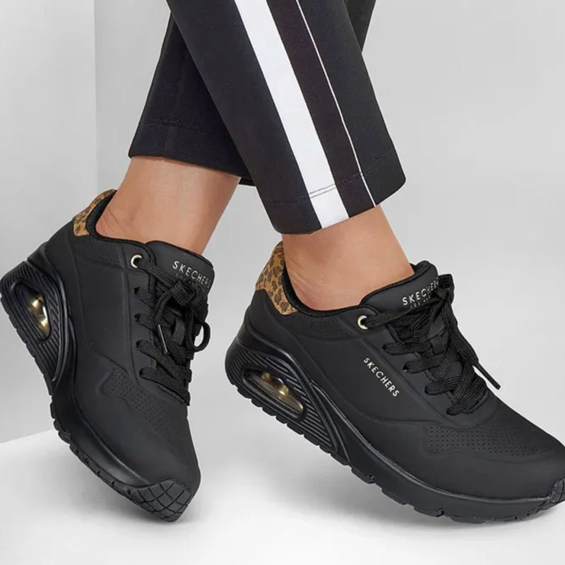 UNO JUNGLE NITE Noir Léopard, Sneakers basses Skechers