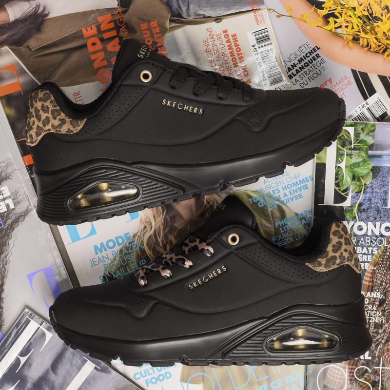 UNO JUNGLE NITE Noir Léopard, Sneakers basses Skechers