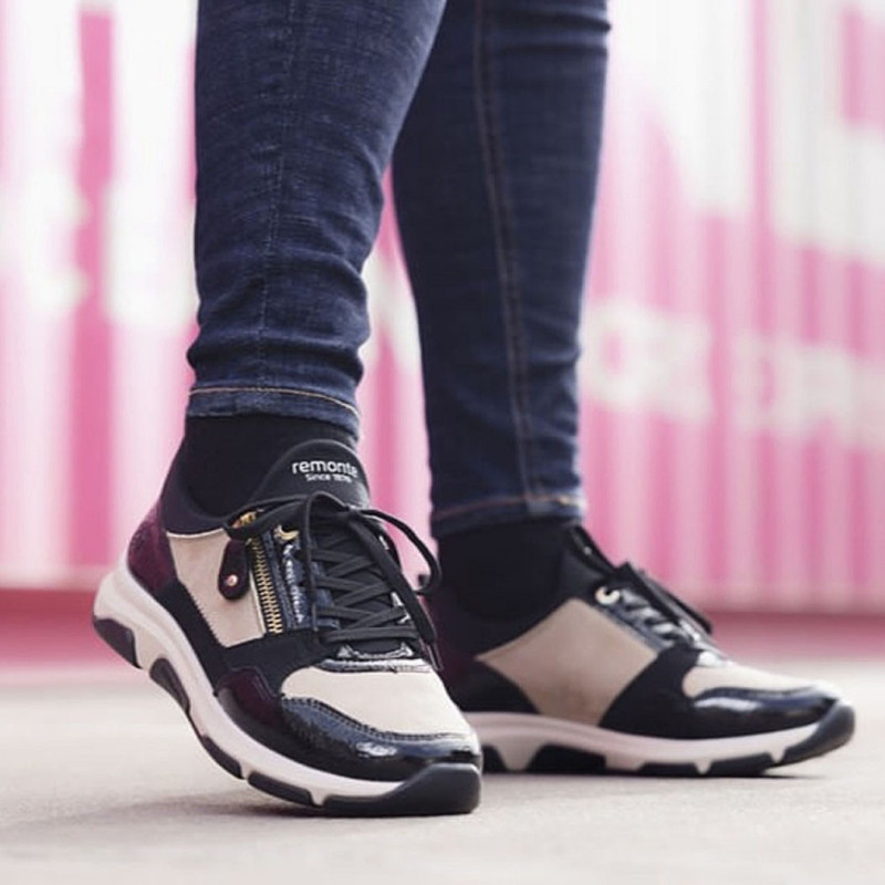 D1S02 Noir Beige, Baskets running Remonte