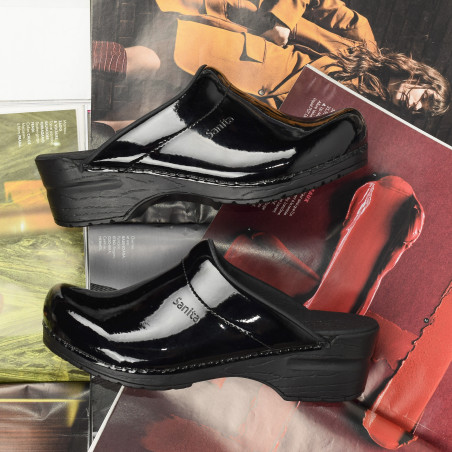 SONJA Verni Noir, Sabots Sanita