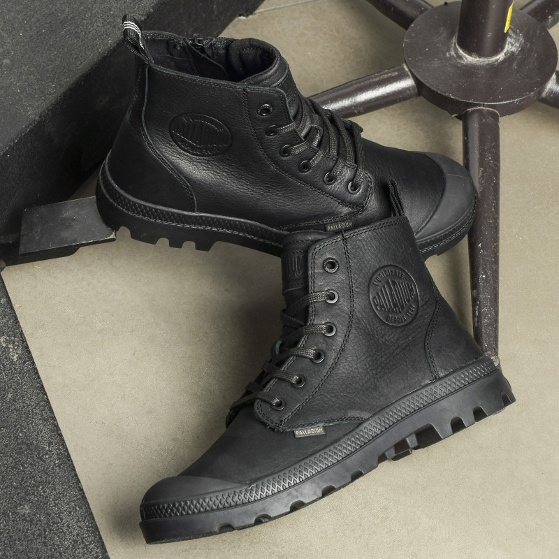 PAMPA ZIP LEATHER Noir, Boots Palladium