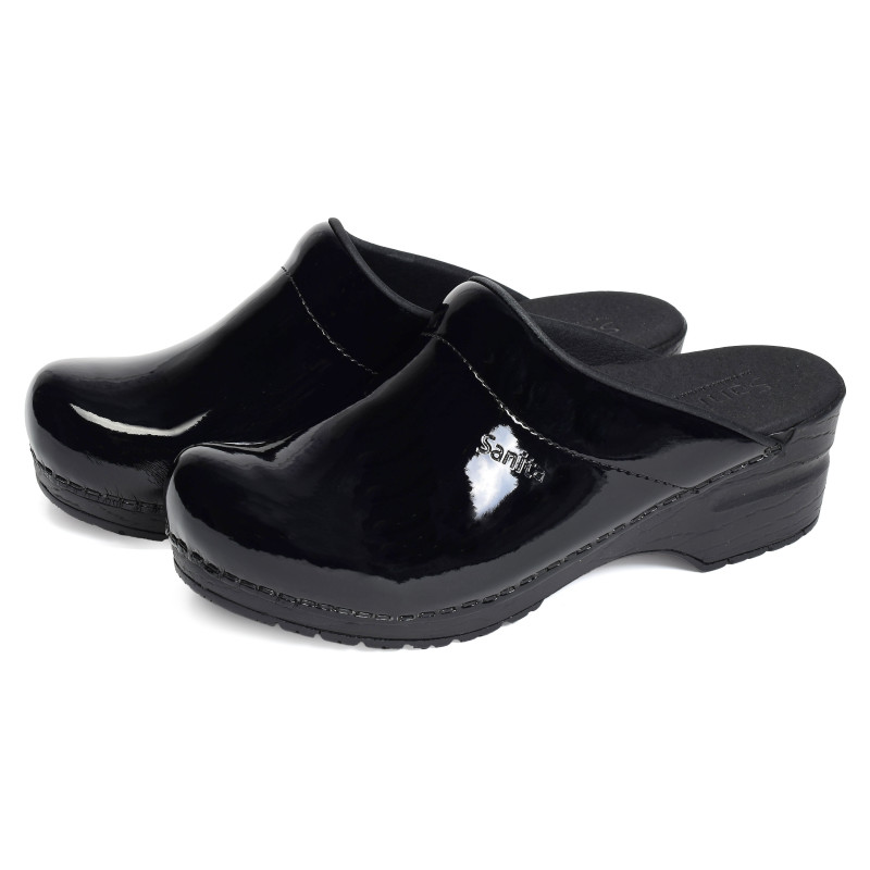 SONJA Verni Noir, Sabots Sanita