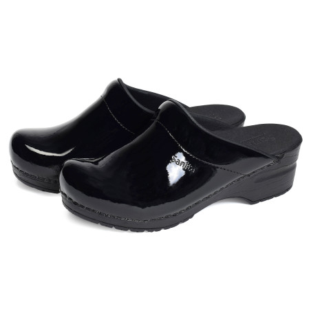 SONJA Verni Noir, Sabots Sanita