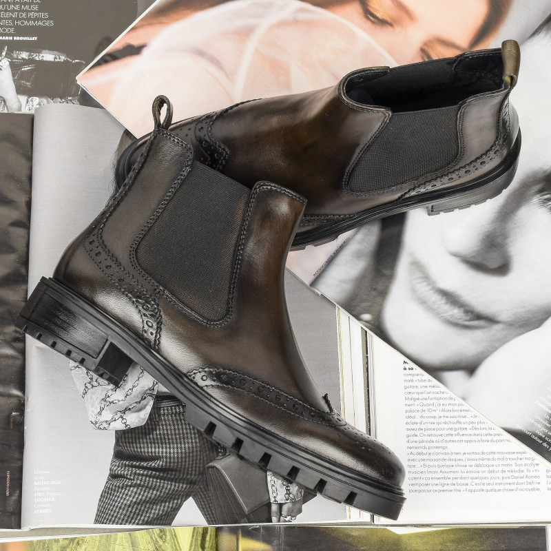 TULSA Kaki, Chelsea boots Ara
