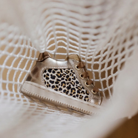 FRIDA Beige Léopard, Chaussures à Lacets Babybotte