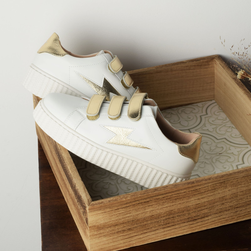 MARILOU Blanc Or, Sneakers basses Vanessa Wu