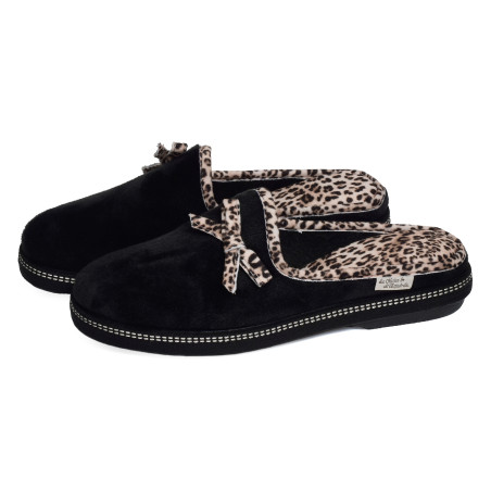 6812 Noir Léopard, Mules La Maison de l'Espadrille