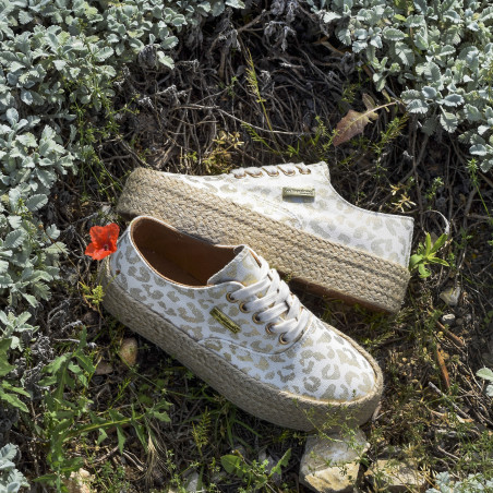 COSMIC Blanc Léopard, Espadrilles Les Tropéziennes
