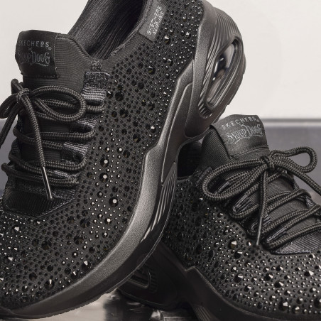 UNO RHINESTONED AIR Noir, Baskets running Skechers