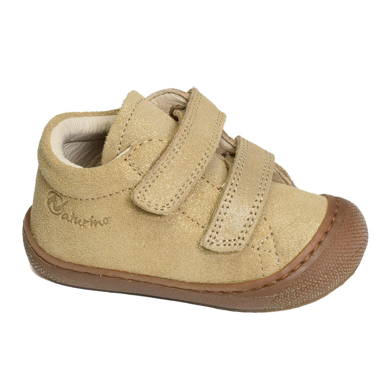 COCOON GIRL VELCRO VELOURS Or, Chaussures à Scratch Naturino