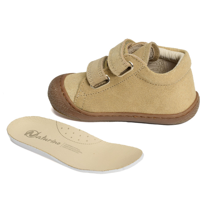 COCOON GIRL VELCRO VELOURS Or, Chaussures à Scratch Naturino